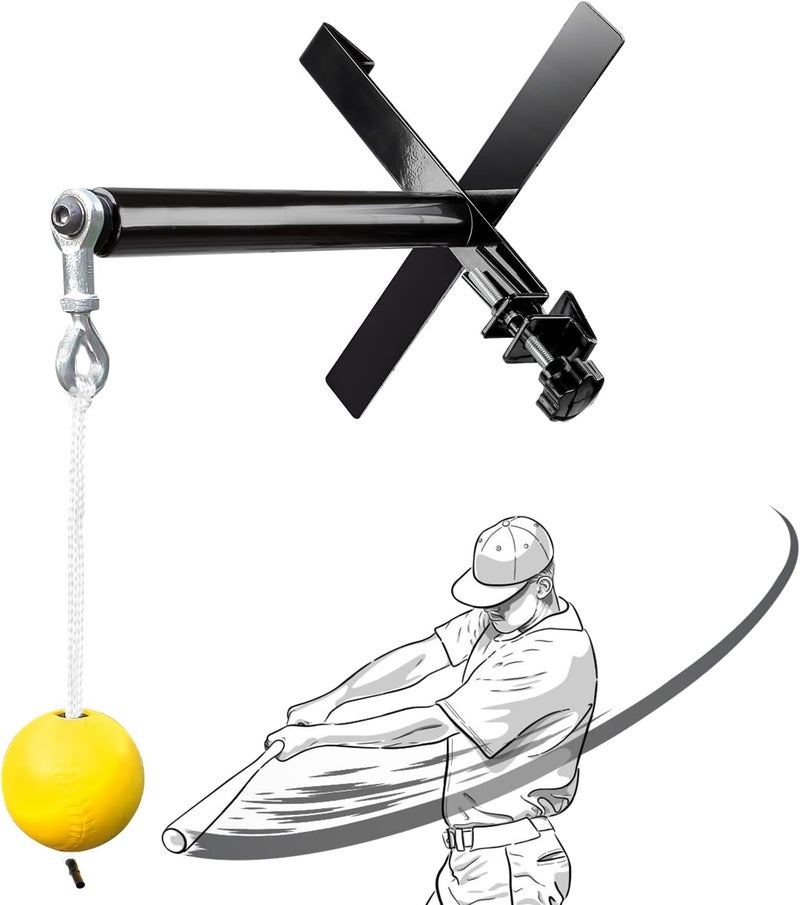 PLAYAPUT Portable Baseball Swing Trainer with The Tethered Ball,Premium Hitting/Batting Trainer System for Baseball and Softball,Easy Setup On Fence Hitting Trainer,Swing Trainer with Auto Reset - Image 1